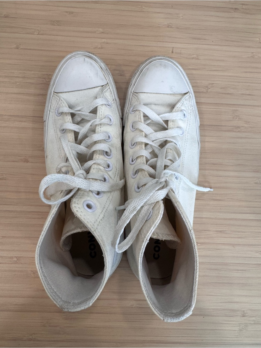Casual White High-Top Canvas Sneakers - Women's